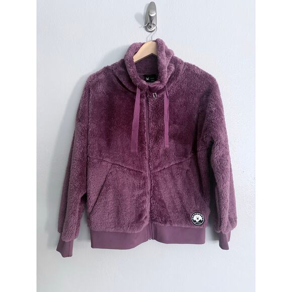 SPYDER new Bailey purple pink faux sherpa fluffy cozy Bailey full zip jacket - Picture 2 of 9